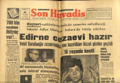 Son Havadis Gazetesi 23 Ocak 1962 - Gümüşpala Af Mevzuunda Hizmetten Asla İnhiraf Etmeyeceğiz GZ59391 - 1