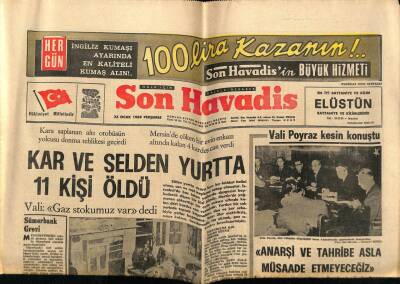 Son Havadis Gazetesi 23 Ocak 1969 - Sümerbankta İşçiler Kısmi Greve Başladı GZ60339 - 1