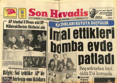 Son Havadis Gazetesi 23 Ocak 1977 -Bilgiç Sol Tehlike APde Birleşip Onu İktidara Getirmekle Önlenir GZ87132 - 1