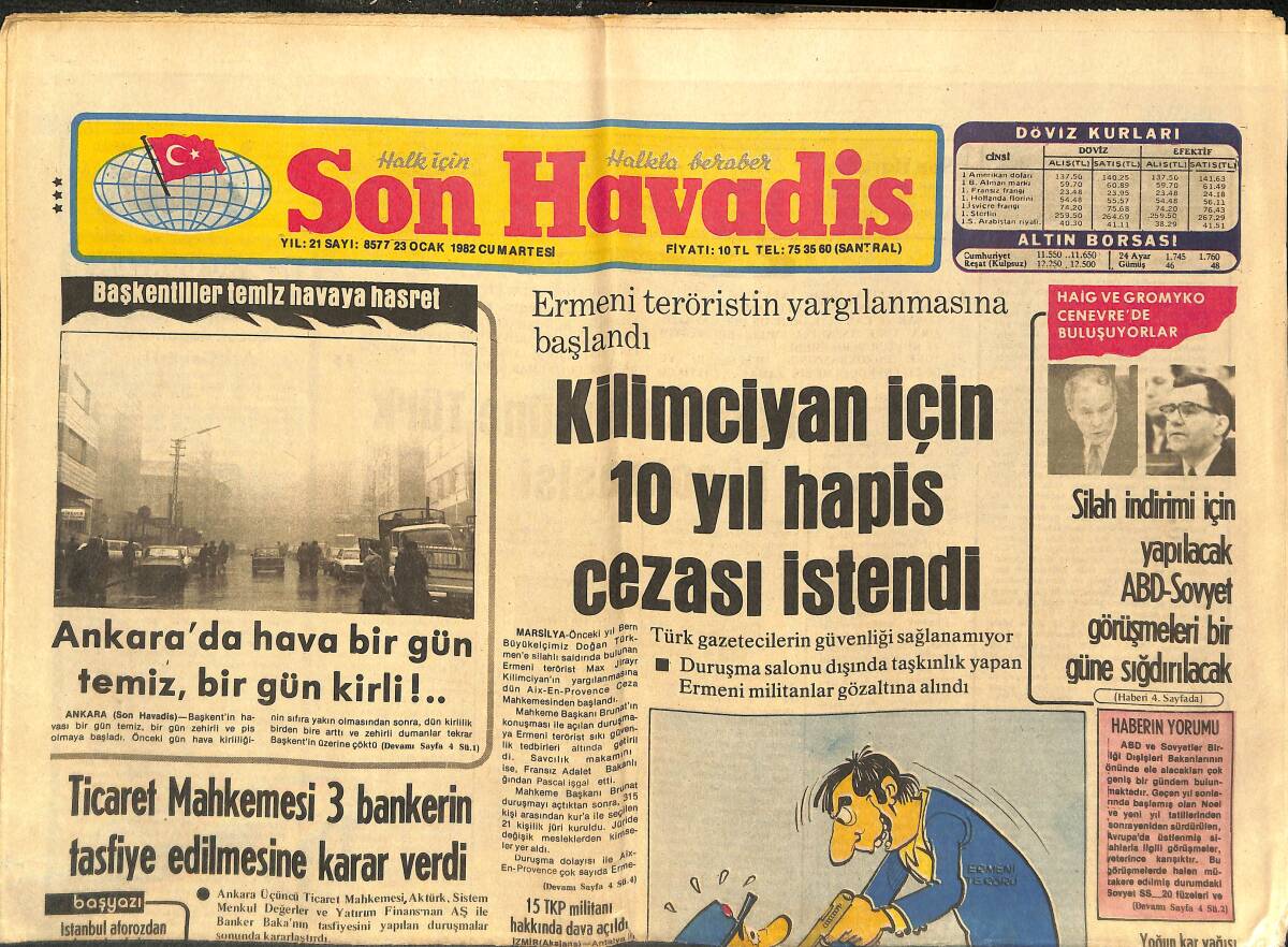 Son Havadis Gazetesi 23 Ocak 1982 - Orhan Gencebay Vazgeç Gönlüm - Sabancı Vakfı'nın Yeni Bütçesi 605 Milyon Lira GZ142747 - 1