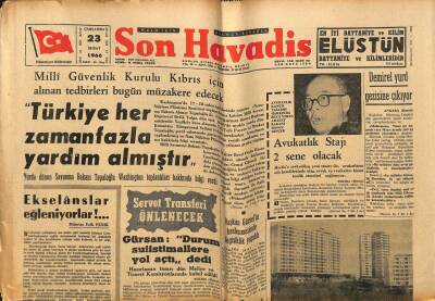 Son Havadis Gazetesi 23 Şubat 1966 - Demirel Yurd Gezisine Çıkıyor GZ77496 - 1