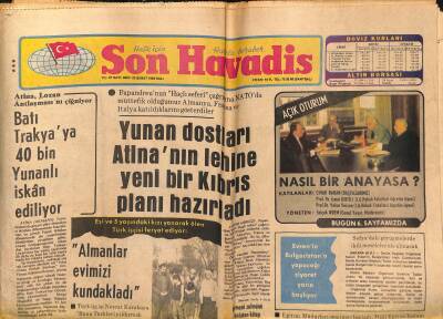 Son Havadis Gazetesi 23 Şubat 1982 - Bestekar Yusuf Nalkesenin Kızı İnci Kanserden Öldü - Batı Trakyaya 40 Bin Yunanlı İskân Ediliyor GZ121175 - 1