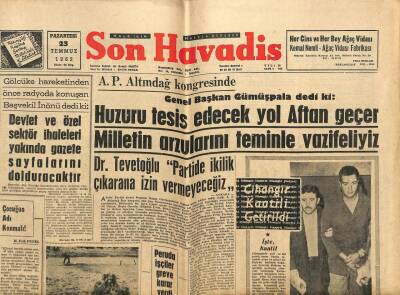 Son Havadis Gazetesi 23 Temmuz 1962 - Devlet Ve Özel Sektör İhaleleri Yakında Gazete Sayfalarını Dolduracaktır GZ74021 - 1