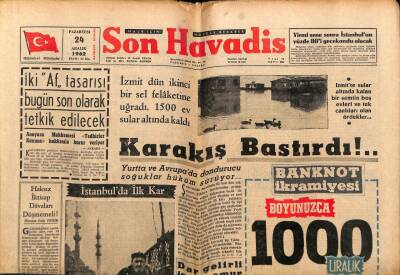 Son Havadis Gazetesi 24 Aralık 1962 - Gazinocular Halkı Soyuyor !... GZ69461 - 1