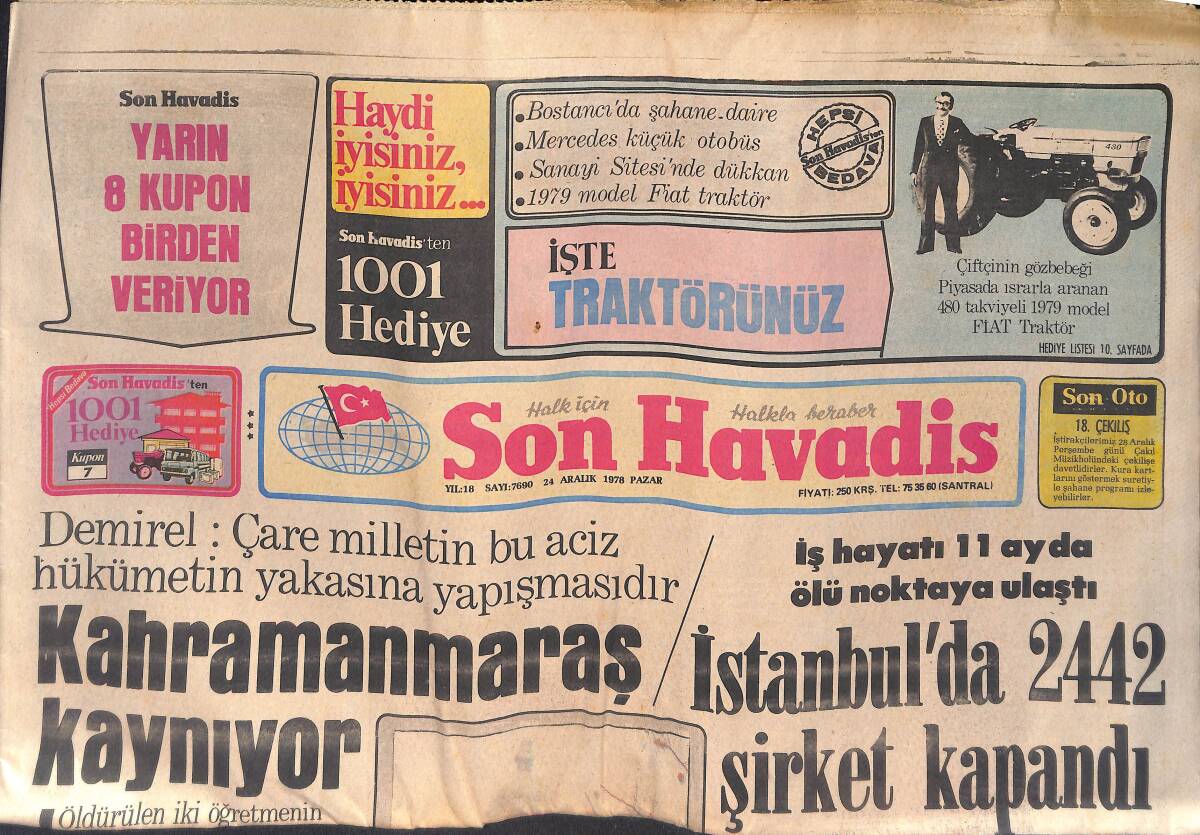 Son Havadis Gazetesi 24 Aralık 1978 - Kraliçe Elizabeth, Kardeşine Söz Geçiremiyor - Prenses Margaret, Kraliyet Ailesine Sorun Oldu GZ132651 - 1