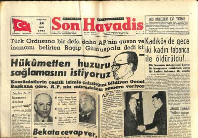 Son Havadis Gazetesi 24 Ekim 1963 - Fikret Hakan İğfal Ettiği Kızla Evlendi GZ102084 - 1