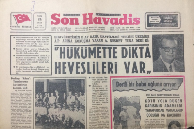 Son Havadis Gazetesi 24 Eylül 1971 - Hükümette Dikta Heveslileri Var - GZ12181 - 2