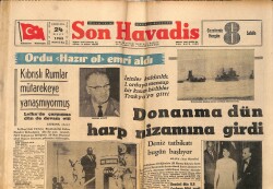 Son Havadis Gazetesi 24 Mart 1965 - Burgiba Bugün Ankara'ya Geliyor - Donanma Dün Harp Nizamına Girdi GZ158815 - Gökçekoleksiyon