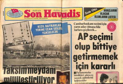 Son Havadis Gazetesi 24 Mart 1980 - Taksim Meydanı Millileştiriliyor GZ87579 - 1