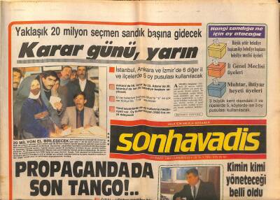 Son Havadis Gazetesi 24 Mart 1984 - Almanyada Çocuk Parası Artırılıyor - Yaklaşık 20 Milyon Seçmen Sandık Başına Gidecek GZ121140 - 1