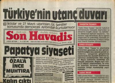 Son Havadis Gazetesi 24 Mayıs 1987 - Erzurumda Kıtlık Korkusu - Fakirlere Bedava Dilekçe Yazılır GZ102135 - 2