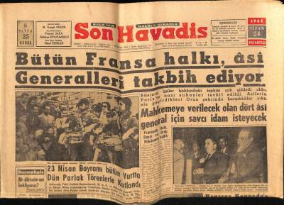 Son Havadis Gazetesi 24 Nisan 1961 - Kennedy , Çetecilik Planını İnceliyor GZ69484 - 1