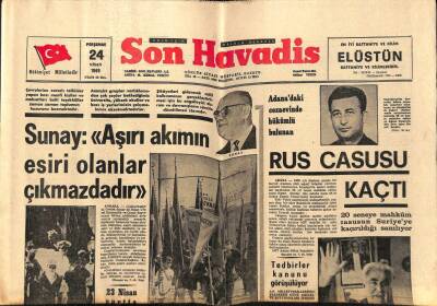 Son Havadis Gazetesi 24 Nisan 1969 - Adana Ceza Evinden Rus Casusu Kaçtı GZ99055 - 1