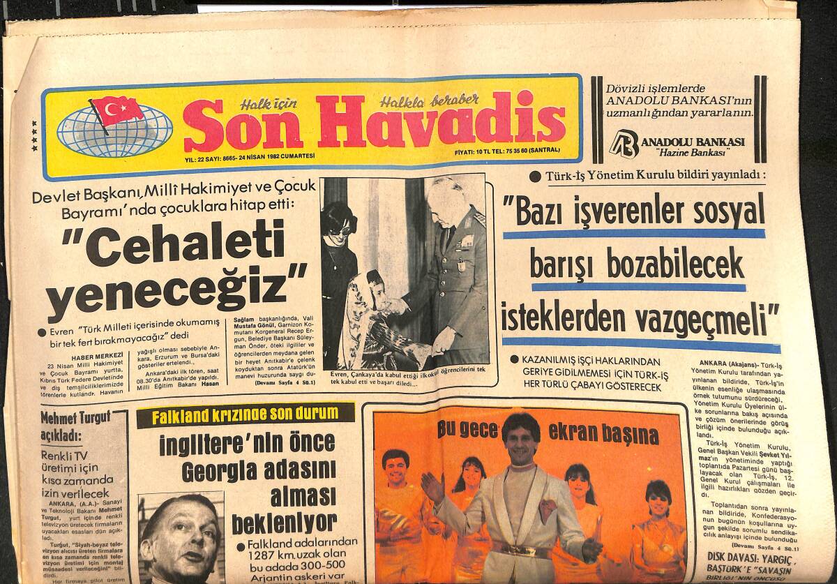 Son Havadis Gazetesi 24 Nisan 1982 - Nesrin Topkapı Galatasaraylılar İçin Dans Etti - İhracatımız Giderek Artıyor GZ149442 - 1