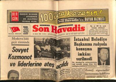 Son Havadis Gazetesi 24 Ocak 1969 - İstanbul Belediye Başkanına Radyoda Konuşma İmkanı Verilmedi GZ70091 - 1