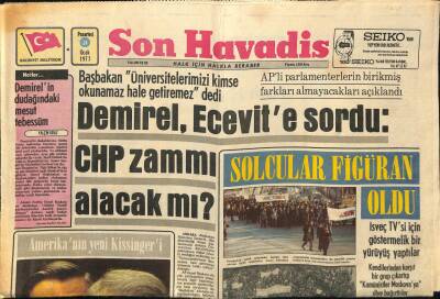 Son Havadis Gazetesi 24 Ocak 1977 - Başkan Yardımcısı Mondale Göreve Başladıktan 72 Saat Sonra Yola Çıktı GZ114405 - 1