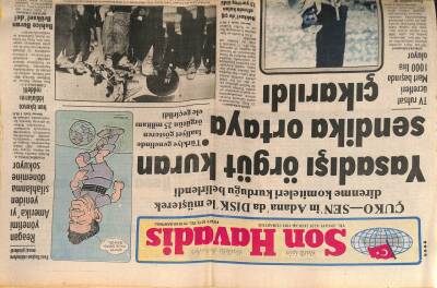 Son Havadis Gazetesi 24 Ocak 1981 - Yasadışı Örgüt Kuran Sendika Ortaya Çıkarıldı GZ97953 - 1