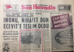 Son Havadis Gazetesi 24 Şubat 1972 - İnönü, Nihayet Dün Ecevite Teslim Oldu - GZ12827 - 2