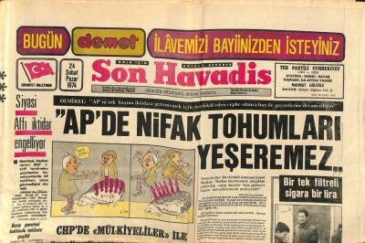 Son Havadis Gazetesi 24 Şubat 1974 - Sondaj Çalışmaları İçin Bir Milyar Lira Harcandı GZ106967 - 1