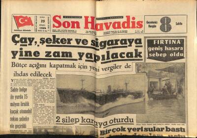 Son Havadis Gazetesi 25 Eylül 1964 - Çay , Şeker Ve Sigaraya Zam Yapılacak GZ74206 - 1