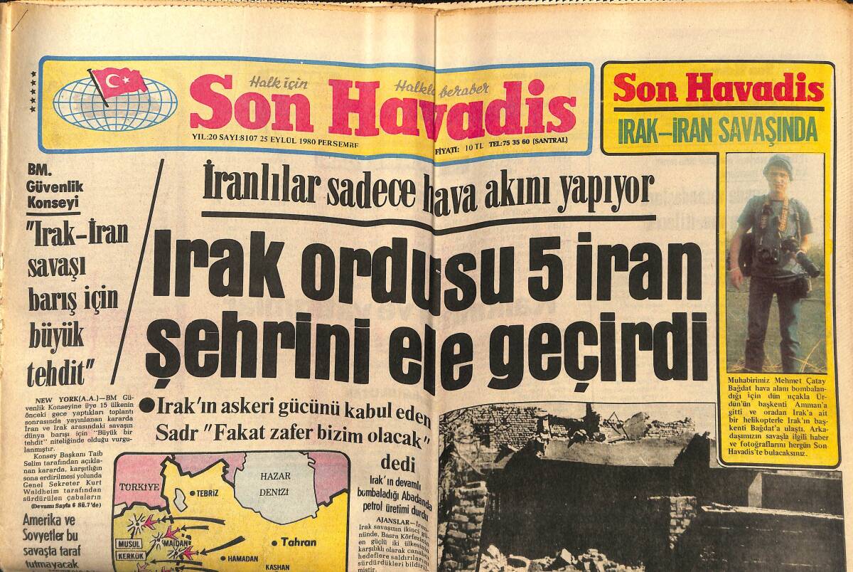 Son Havadis Gazetesi 25 Eylül 1980 - Irak Ordusu 5 İran Şehrini Ele Geçirdi - Milli Takımımızın İlk Sınavı Hüsranla Bitti GZ149758 - 1