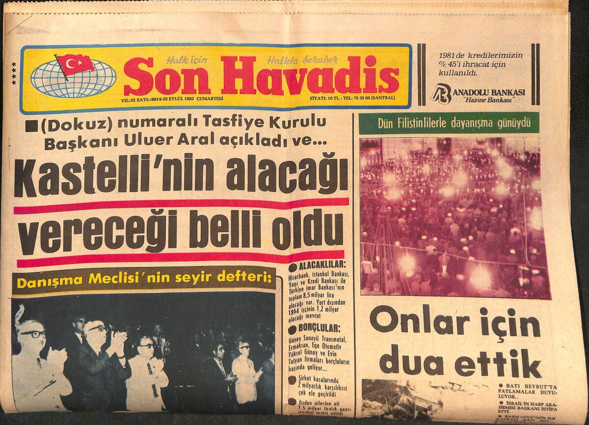 Son Havadis Gazetesi 25 Eylül 1982 - İnşaat Sektörümüz Nijerya'da - Caroline Artık Dul Bir Kadındı GZ149440 - 1