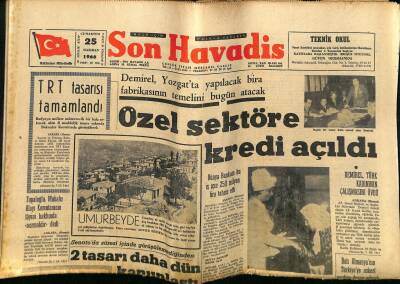 Son Havadis Gazetesi - 25 Haziran 1966 - TRT Tasarısı Tamamlandı - Ünlü İtalyan Yıldızı Gina Eşinden Ayrılıyor GZ124226 - 1