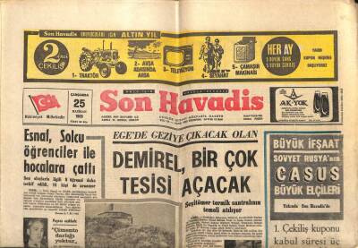 Son Havadis Gazetesi 25 Haziran 1969 - Esnaf Hocalara Çattı GZ97975 - 1