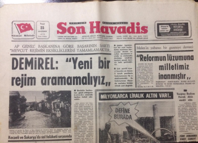Son Havadis Gazetesi 25 Haziran 1972 - DemirelYeni Bir Rejim Aramamalıyız - GZ12491 - 2