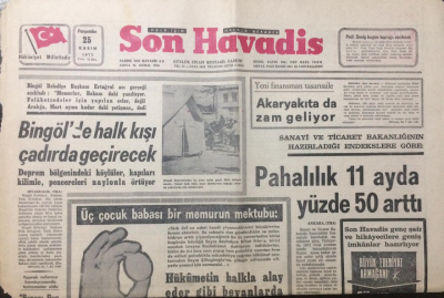 Son Havadis Gazetesi 25 Kasım 1971 - Üç Çocuk Babası Bir Memurun Mektubu - GZ12183 - 2