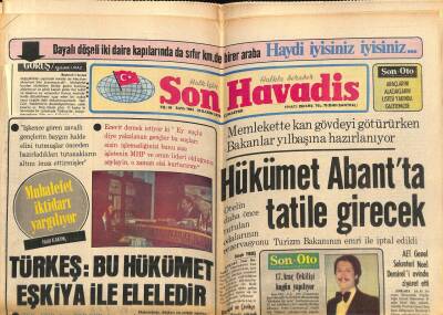 Son Havadis Gazetesi 25 Kasım 1978 - Türkeş Bu Hükümet Eşkiya İle Eleledir GZ70449 - 2
