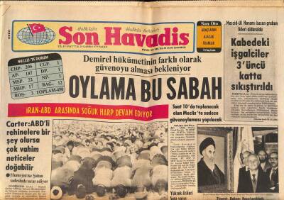 Son Havadis Gazetesi 25 Kasım 1979 - Danıştay Başkanı Ülgen Pazartesi Günü Emekli Oluyor - İran-ABD Arasında Soğuk Harp Devam Ediyor GZ125357 - 1