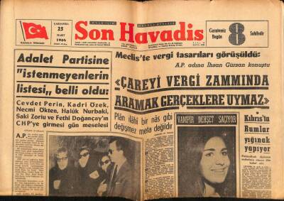Son Havadis Gazetesi 25 Mart 1964 - Kennedyyi Kim Vurdu ? GZ69834 - 1