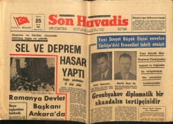 Son Havadis Gazetesi 25 Mart 1969 - Romanya Devlet Başkanı Ankarada GZ65375 - 1