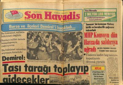 Son Havadis Gazetesi 25 Mart 1979 - Mazot Yokluğundan Motorlar Kızağa Çekildi - Buttonun İpi Ziya Ül-Hakın Elinde GZ124336 - 1