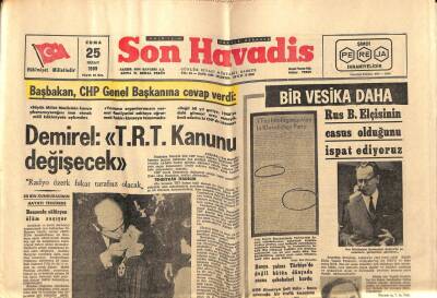 Son Havadis Gazetesi 25 Nisan 1969 - Rus Büyük Elçisinin Casus Olduğunu İspat Ediyoruz GZ99056 - 1