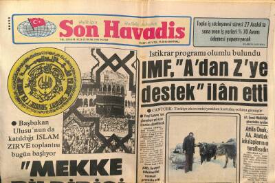 Son Havadis Gazetesi 25 Ocak 1981 - Mekke Bildirisi GZ97952 - 1