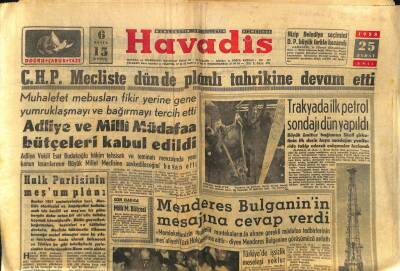 Son Havadis Gazetesi 25 Şubat 1958 - Adnan Menderes Bulganinin Mesajına Cevap Verdi GZ59555 - 1