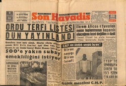 Son Havadis Gazetesi 26 Ağustos 1961 - Ordu Terfi Listesi Dün Yayınlandı GZ69797 - 2