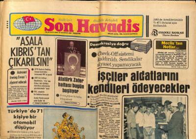 Son Havadis Gazetesi 26 Ağustos 1982 - İzmir Fuarı Teknolojik Kotanın Artırılması İle Canlılık Kazandı GZ69067 - 2