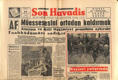 Son Havadis Gazetesi 26 Aralık 1961 - 1 Liralık Başbakanlık Tahsisatı 18 Bin Lira Olarak Kabul Edildi GZ102035 - 2