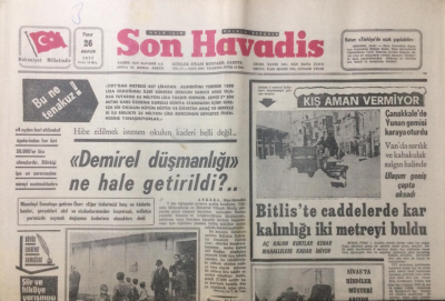 Son Havadis Gazetesi 26 Aralık 1971 - Demirel DüşmanlığıNe Hale Getirildi? - GZ12823 - 1