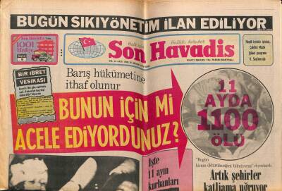 Son Havadis Gazetesi 26 Aralık 1978 - Bülent Ersoyun Arabası 604 Peugeot GZ73998 - 1