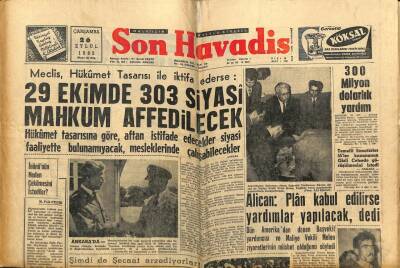 Son Havadis Gazetesi 26 Eylül 1962 - Samsun Karayolları Bölgesinde Yolsuzluk GZ74020 - 1
