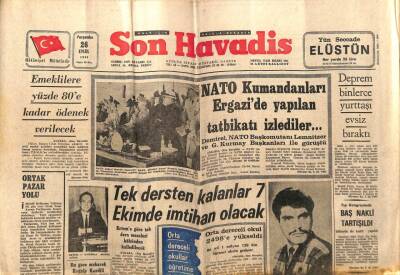 Son Havadis Gazetesi 26 Eylül 1968 - Nur Arar,Muhsin Mehmet Muhsinoğlu Dünya Evine Girdiler GZ99089 - 1