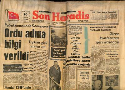 Son Havadis Gazetesi - 26 Haziran 1965 - CHP İstanbul Teşkilatında Huzursuzluk - Rıfat Çalışkan 1. Oldu GZ124259 - 1