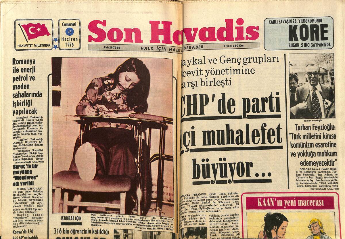 Son Havadis Gazetesi 26 Haziran 1976 - Lockheed Skandalına Papa'nın Adı Karıştı - Suruç'ta Bir Meydana Menderes Adı Verildi GZ149683 - 1
