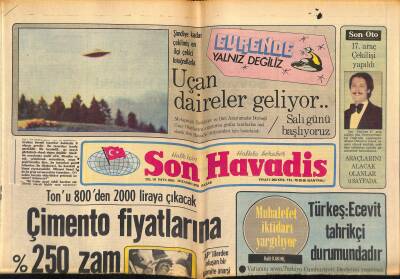 Son Havadis Gazetesi 26 Kasım 1978 - Türkeş Ecevit Tahrikçi Durumundadır - Tanzanya Sınırında 120 Asker Cesedi Bulundu GZ124343 - 1