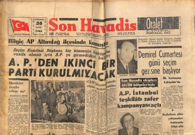 Son Havadis Gazetesi 26 Mayıs 1966 - Demirel Cumartesi Günü Seçim Gezisine Başlıyor GZ99038 - 1