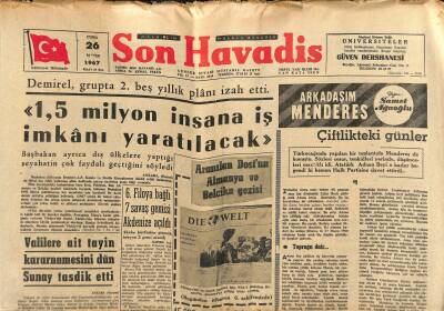 Son Havadis Gazetesi 26 Mayıs 1967 - Film Ve Dans Yıldızı Muhterem Nur , Dün 750 Liralık Bir Borç Yüzünden 5 Gün Hapse Mahkum Olmuştur GZ121033 - 1